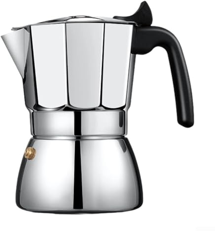 DAZZLEEX Moka Pot Stainless Steel Stovetop Coffee Machines For Gas Induction Stove Camping Kitchen Home Use(300ML)