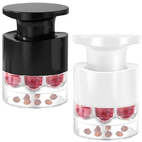 Push Type Cherry Corer | Cherry Stoner Remover | Portable 7-Hole Push-Down Cherries Seed Remover | Multifunctional Cherries Pitter Aid Tool Kitchen Gadgets for Olive & Hawthorn
