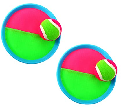 Toddmomy Raquette Scratch pour Garçon et Filles Balle Amusante à Lancer et Attraper en Plastique Léger Bleu, Jeu Extérieur Compact pour Familles la Plage