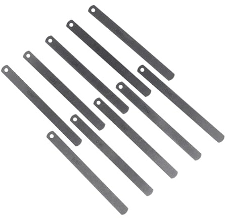 EDEDE Lame Spessimetro, Calibro di Spessore in Acciaio metrico a 10 Lame, Calibro di riempimento da 0,9 mm, valvole Offset for misurare i Giochi delle valvole, configurazione della Chitarra