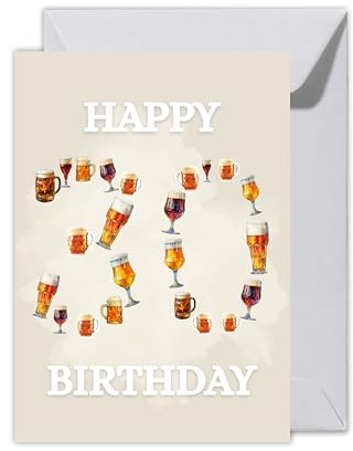 WBdesignz – XXL Geburtstagskarte „Happy 30th Birthday mit Biergläsern“ mit Umschlag – Lustige Karte zum 30. Geburtstag für Männer & Bierliebhaber (XXL DIN A4, 30 Bier)