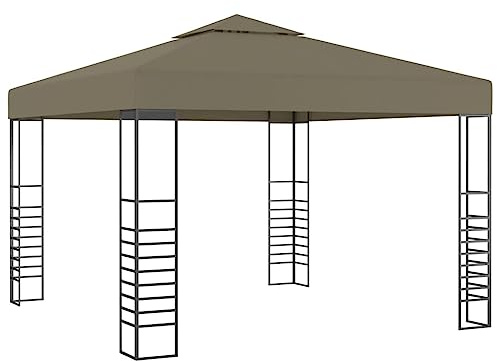 INLIFE Chapiteau de Jardin 3x3 m Taupe 180 g/m²