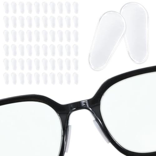 30 Paar Adhesive Nasenpads Brille Selbstklebend Anti Rutsch Silikon Nasenpads Brille (1 mm Transparent)