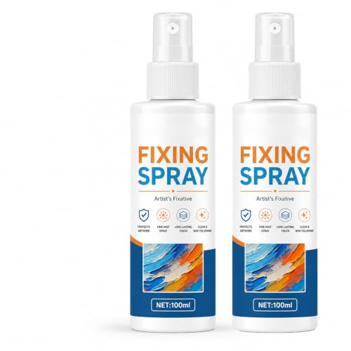 Fixativ Spray für Pastellkreide,Fixiermittel für Aquarelle,Fixativ das Kohle,Buntstift und Pastellzeichnungen schützt*2PC