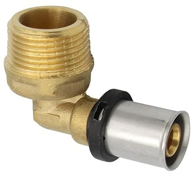 Pipetec Pressfitting Winkel Übergang 16x2 mm 3/4 Zoll Aussengewinde TH Kontur Verbundrohr, DVGW, TH-Profil
