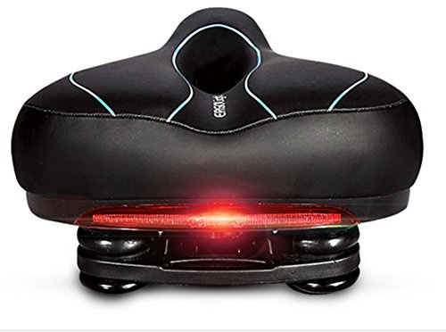 XPhonew Bike Seat Bicycle Saddle, Most Comfortable Wide Bike Saddle Soft Breathable Bicycle Seat Cushion with Taillight for Outdoor Mountain City Road Gel Comfort Hybrid Bikes