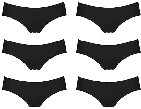 Cotonella 6 Paia di Culotte Panty Vita Bassa in Microfibra Senza Cuciture, Linea Invisibile. Articolo 8142 Nero Taglia 2