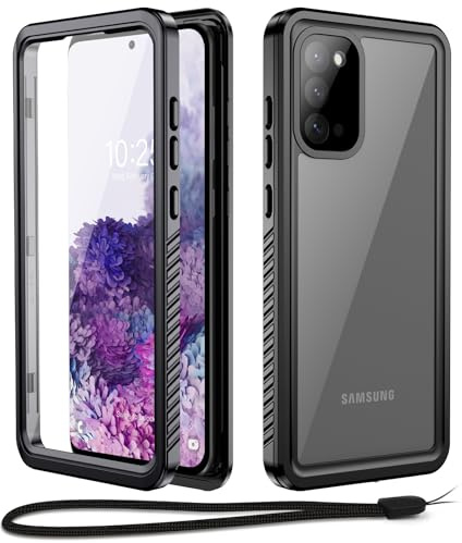 Beeasy für Samsung Galaxy S20 Plus Hülle (6,7”), IP68 Wasserdicht Outdoor Handyhülle 360 Grad Schutzhülle, Stoßfest Staubdicht Panzerhülle mit Eingebautem Displayschutz für S20+ Case, Schwarz