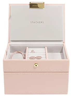 Stackers Blush Pink & Champagne Gold Mini Jewellery Box - Set of 2