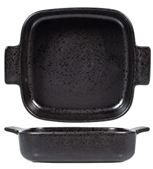 H&H Pirofila Quadra, Stoneware, Nero, 22x6Hcm