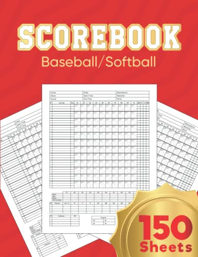 Baseball/Softball Scorebook: Baseball/Softball Score keeping Book, Baseball/Softball Score Sheets with pitch count, Large Print 8.5 x 11 - 150 Pages