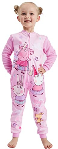 Girls Peppa Pig Onesie All in One Pyjamas Character Nightwear (Peppa Pig, 3-4 Years)
