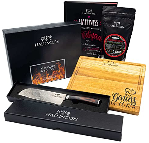 Hallingers Grill & Chill - Gourmet Geschenk-Set in edler Box als Geschenkkorb zum Grillen (Set) - Geschenkideen Weihnachten & Geschenke Adventskalender | Neues Zuhause Glückwünsche Freundschaft Genesu