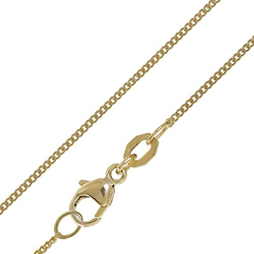 trendor Panzerkette für Anhänger Gold 750 / 18K Halskette 1,1 mm breit eleganter Halsschmuck aus Echtgold für Frauen, wunderschöne Geschenkidee, 41857-45 45 cm