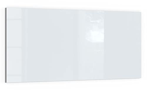DEQORI Glas-Magnettafel | 100x50 cm groß | Unifarben - Hellgrau | Memo-Board aus Glas | Magnetboard inkl. Magnete, Stift & Tuch für Küche & Büro | Tafel magnetisch & beschreibbar