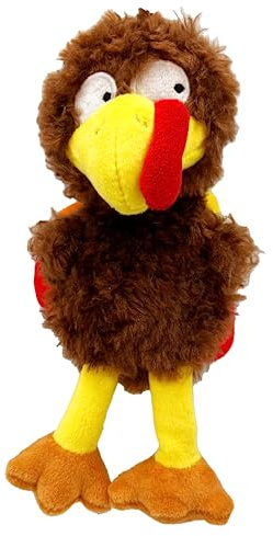 Huxley & Kent Slappies for Dogs | Wishbone Turkey (Large) | Squeak & Shake Dog Toy | No Stuff Squeaky Toy, TPR Ball in Head | Simulates Hunting Nature for Dogs