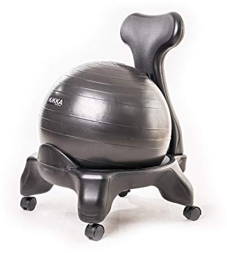 KIKKA ACTIVE CHAIR - Ergonomischer Stuhl mit aufblasbarem Ball (schwarz)