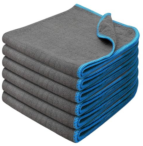 ANBILILA 6 panni in microfibra, grande elasticità e impugnatura morbida, 40 x 40 cm, per la pulizia dell'auto, adatti per la casa e l'esterno