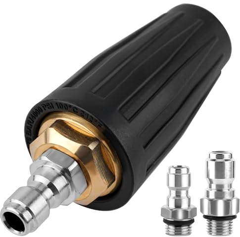 lasuroa Turbo Nozzle Pressure Washer Tips 4000PSI Max. 5000PSI 4.0GPM Quick Release Power Washer Turbo Nozzle Stainless Steel Rotating Spray Nozzle with 1/4'' 3/8'' Quick Connectors for Car & Outdoor