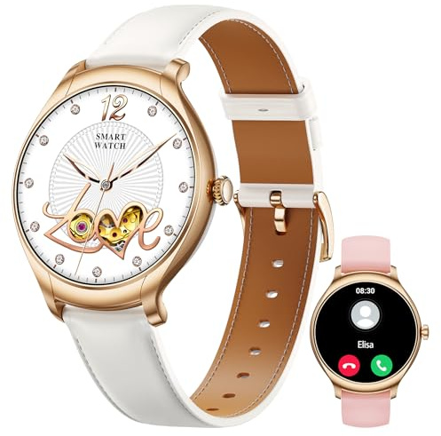 BOALZETD Smartwatch Damen mit Telefonfunktion, 1.39 HD Aktivitätstracker mit Herzfrequenz/SpO2/Schlafmonitor/Menstruationszyklus, 100+ Sportmodi Fitnessuhr Tracker für iOS Android (Roségold)