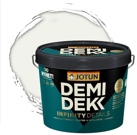 Jotun - Peinture Bois, Lasure Opaque pour Extérieur et Intérieur Satinée - DEMI DEKK INFINITY DETAILS - RAL 9016 - Blanc Signalisation - 3L
