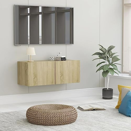 AUVYI TV-Schrank Sonoma-Eiche 80x30x30 cm Holzwerkstoff Wohnwand Modern Hängeschrank Wohnzimmer Kitchen Cabinet Fernseher Schrank Aufbewahrungsschrank Lowboard Nachttisch Holz