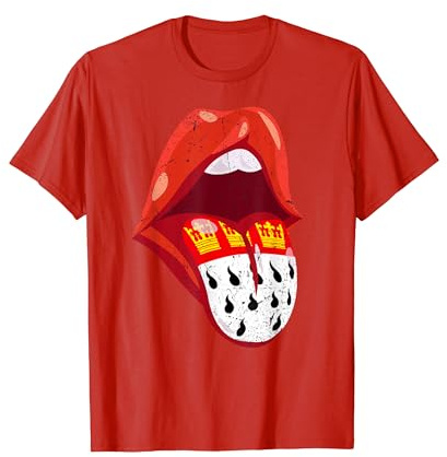 Kölner Karneval Kostüm Mund mit Zunge 2024 rot weiß Alaaf T-Shirt