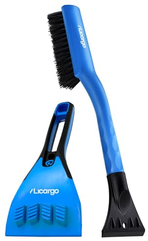 LICARGO Eiskratzer Auto mit Besen [Made in EU] große Kante und schonende Borsten - 41cm Auto Eiskratzer lang (2-teiliges Eiskratzer Set)