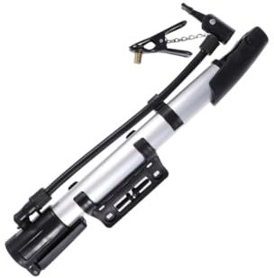 Kisangel Fahrrad-standpumpe Aus Aluminiumlegierung Hohe Volumenleistung Kompatibel Mit Presta- Und Autoventilen Leicht Und Tragbar Für Rennrad Und Mountainbike Silberweiß