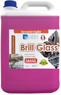 Cubex Brill Glass - Detergente aditivo abrillantador para lavavajillas, 4 x 5 kg