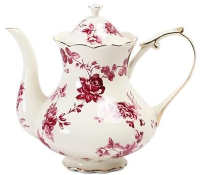 Tasse À Café En Céramique Rose Européenne Rouge Et Bleue, Service À Thé Rétro De L'après-midi (Color : Rosso, Size : Teapot)