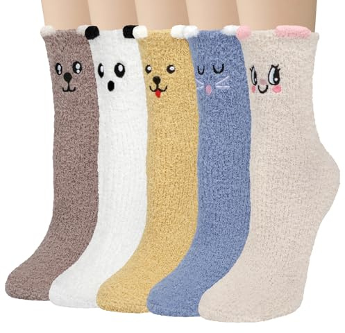 Justay Sowarm Calzini Donna Invernali Morbidi Calze Termici Casa Caldi Regalo Natalizi Calzini Divertenti Motivo Animale Amico Mamma Moglie Compleanno San Valentino Festa della Mamma Regalo