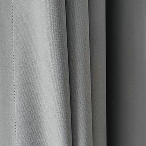 Gualiy Gardinen Blickdicht 2er Set Ösen, Verdunkelungsvorhang Thermovorhang Einfarbig Wohnzimmer Vorhänge B 137 x H 244 cm Gardinen Wohnzimmer Lang, Grau