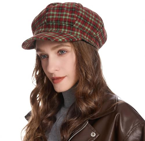 ZLYC Damen Winter Ballonkappe Klassische Schirmmützen Flat Cap | Ballonmütze mit Visor für Herbst Winter