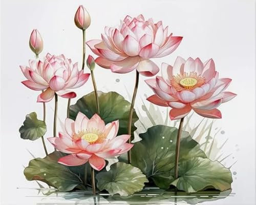 Landschaft Malen Nach Zahlen Erwachsene Bastelset, Paint by Numbers Blume Malen Nach Zahlen Anfänger, DIY Ölgemälde Leinwand Set mit 3 Set Pinsels und Farbe, Zimmer Deko 80x100cm, Geschenk für Frauen
