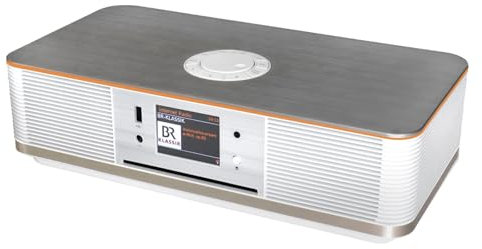 Soundmaster Highline ICD2023WE Internetradio Kompaktanlage CD-Player WLAN LED Ambientebeleuchung DAB+ Bluetooth USB APP-Steuerung Farbdisplay