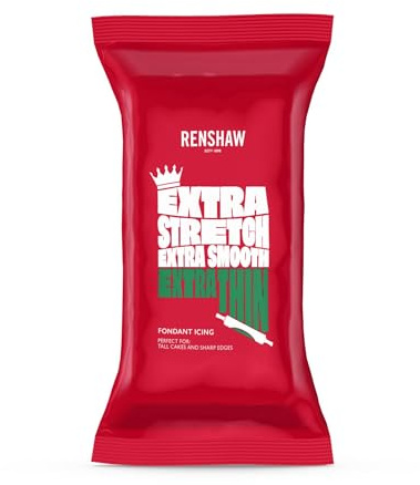 Renshaw Zuckerpaste, Extra Dehnbar, Glatt & Dünn - Grün, 250 g (1 Stück) | Vielseitiger, strapazierfähiger Rollfondant, einfach zu verarbeiten – für große Torten, zum Dekorieren und Modellieren