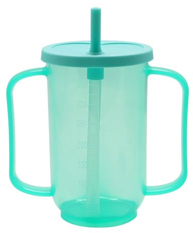 QOKLIYUI Elderly Non Spill Beakers for Hot Drinks Easy Grip Drinking Cup for Adults ABS Adult Sippy Cups for Elderly Non Spill