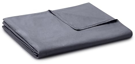 YnM Housse de couette en coton pour couvertures lestées (gris foncé, 122 cm x 183 cm)
