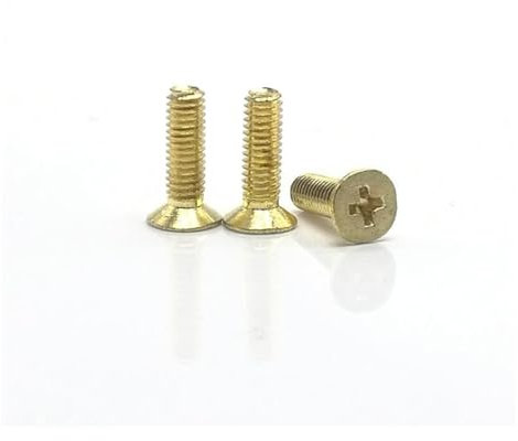 PXAMORTEL Selbstschneidende Phillips-Flachkopf-Schrauben, 50 Stück GB819 DIN965 Messing Senkkopfschraube Phillips Kreuzschlitz Flachkopf Maschinenschrauben Bolzen M2 M2,5 M3 M4 M5 M6 M8(4mm/M3)