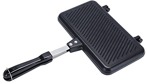 Iyalezirk Appareil à croque-monsieur antiadhésif au gaz pour pain grillé machine à -déjeuner, pâtisserie, crêpes, barbecue, four