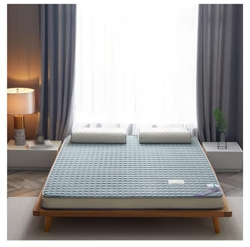 Queen-Size-Kokosfaser-Latex-Matratze für feste Unterstützung, faltbar, ideal für Zuhause und Camping, ergonomisches Design, Stressabbau, atmungsaktiver Baumwollbezug, Grün (90 x 200 x 9 cm)