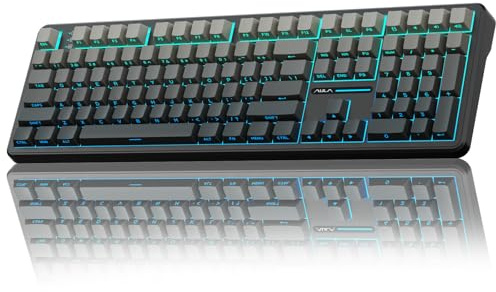 AULA Clavier mécanique sans fil F108, clavier de jeu pleine taille avec pavé numérique, touches PBT imprimées sur le côté, commutateurs pré-lubrifiés, rétroéclairage RVB, claviers d'ordinateur à son