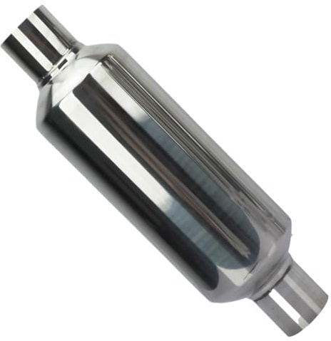 Minardler d'échappement - silencieux à long terme en acier inoxydable - Résonateur universel de 76 mm | Les pièces de remplacement des tuyaux pour la conduite calme, réduisent les émissions, la pollut