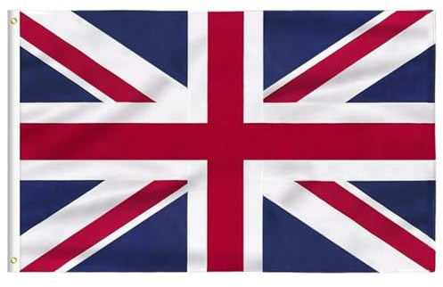 Bandera británica de 3x5 pies, tela Oxford resistente para exteriores, bandera del Reino Unido con ojales de latón, colores vibrantes y a prueba de decoloración