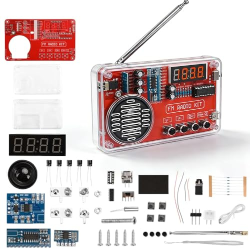 Lödning gör-det-själv elektroniska kits digitalradio, lödningsövningssats med digital display för HD-radio, gör-det-själv elektronik, lödning, byggsats radiomodul, strömavbrottslagring, med
