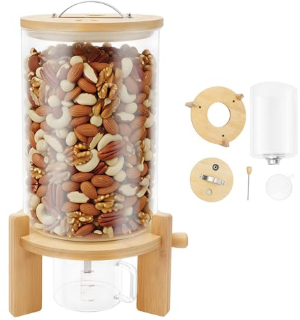 ROGONPDK Distributeur de riz de 7,5 l, réservoir de céréales, réservoir de céréales, récipient de stockage, bouteille de rangement, distributeur de céréales, récipient pour riz, noix, etc