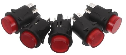 PHENOFICE 5 Pezzi Interruttore di Avviamento a Un Pulsante per Auto Elettrica per Bambini, Pulsante di Accensione a 4 Pin, Parti di Ricambio per Veicoli Giocattolo, Interruttore a Pressione per Auto