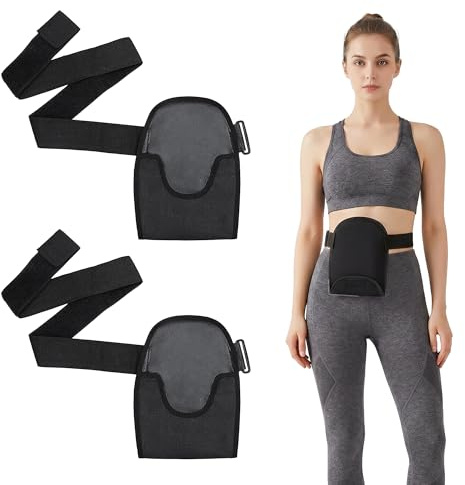 2 bolsas de ostomía impermeables cubierta: bolsa de ostomía con cinturón ajustable en forma de U para protección de estoma, resistente al agua, nailon Oxford para uso diario, exterior y adultos