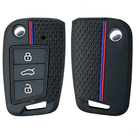 2 Stück Schlüsselhülle für Vw,Golf Schutzhülle,Tiguan Autoschlüssel Hülle | für Vw Golf 7 MK7 Polo Tiguan Seat Leon Cupra Ibiza Ateca Arona Skoda Octavia Superb Silikon Schlüsselcover